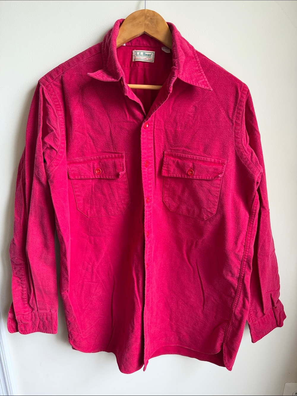 VTG LL Bean Chamois Cloth Heavyweight Button Down Shirt Womens 16
